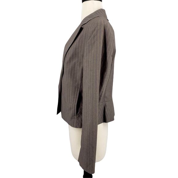 Vintage Nine West Pinstripe Waist Length Jacket Blazer Pockets Size 10 - Picture 3 of 5